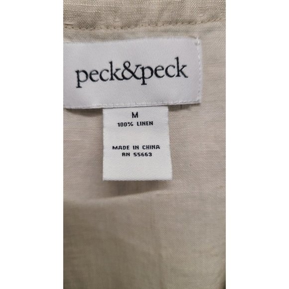 Peck & Peck Linen Tunic Womens Size Medium Sleeveless Embroidered Top - Picture 7 of 8